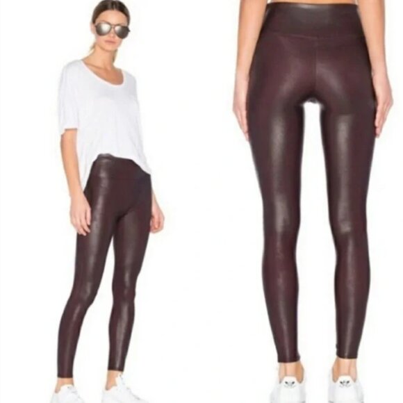 New SPANX size 2X Dark Brown Faux Leather High Rise Leggings - Picture 1 of 11